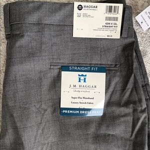 J.M. Haggar Straight Fit Grey Dress Pants size 42W x 32L